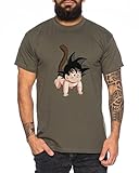 Dragonball Son Goku Baby Nerd Herren T-Shirt, Farbe:Khaki;Größe:M