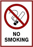 5 Stück Rauchen verboten Premium Aufkleber A4| 21 x 29,7 cm Sticker No Smoking Schild Rauchverbot mit UV Schutz für Außenbereich Innenb