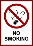 5 Stück Rauchen verboten Premium Aufkleber A4| 21 x 29,7 cm Sticker No Smoking Schild Rauchverbot mit UV Schutz für Außenbereich Innenb