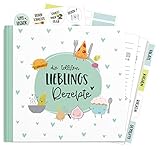 KuschelICH CozyBook Lieblingsrezepte Komplett-Set Rezeptbuch zum Selberschreib