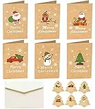 Ding Yongliang Chang 6 Weihnachtskarten mit Umschlag,Weihnachtskarten mit Umschlägen und Aufkleber– Klappkarten für Weihnachtsgrüße Stück – Frohe Weihnachten Modern Desig