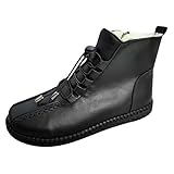 XUNN Damen Schneestiefel Winter Plüsch Warme Kurze Stiefel Boots wasserdichte Baumwolle Stiefel mit Weicher Sohle Plus Fleece Komfort Winterstiefel Baumwollschuhe S