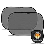 Sonnenschutz Auto Baby mit UV Schutz – Selbsthaftende Sonnenblende Auto Baby - 48x30 cm – Zwei Autosonnenblenden inkl. Tasche – Auto Sonnenschutz Baby (2 Stück) - S