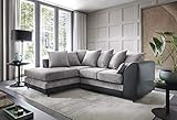 Abakus Direct Ecksofa Porto Byron schwarz und anthrazit rechts oder links, Textil, grau, Left Hand Facing