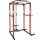 LCSA Kraftstation Fitnessstation Power Rack Power Cage rot-schw