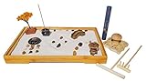 Zenfy Zen Garden Kit – Desktop Mini Japanischer Sand Garten mit Bambus-Tablett, 50 Räucherstäbchen, Rechen Werkzeuge Entspannung Miniatur-Steingarten und Zubehör für Schreibtisch, Büro Heimdek