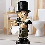 MXXDB Lustiger Toilettenpapierhalter， Harz Toilettenpapierhalter Ständer， Einzigartiger Toilettenpapierrollenhalter， Old ​​Gentleman Pinch Nose mit Toilettenpapier， Kreative Ornamente Badezimmerdek
