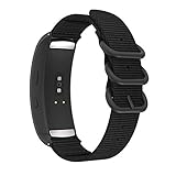 MoKo Uhrenarmband Kompatibel mit Samsung Gear Fit 2/Gear Fit 2 Pro, Nylon Armband Ersatzarmband Uhrband mit Doppelter Schnalle, Schw