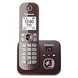 Panasonic KX-TG6861GA Schnurlostelefon mit Anrufbeantworter (Bis zu 1.000 Telefonnummern sperren, übersichtliche Schriftgröße, lauter Hörer, Voll-Duplex Freisprechen) mocca-b