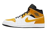 Nike Unisex Basketballschuhe, weiß/Universität Gold-schwarz, 40 EU