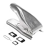 subtel Simkarten Stanzer - SIM Karten auf Micro SIM/Nano SIM inkl. Adapter und Pin (z.B. für iPhone 4 4s 5 5s 6 6s, Samsung Galaxy, HTC, Nokia etc.) Locher Cutter Stanze S