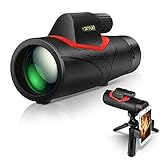 Starscope Monokular Teleskop,OKYUK 12X50 HD Monokular Fernglas,BAK4 Objektiv und FMC Wasserdicht Beschlagfest,mit Smartphone-Halter Stativ Fernrohr,Monocular für Klettern Vogelbeobachtung Jag