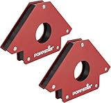 Poppstar Schweißmagnet groß 2er-Set/Magnet-Schweißwinkel mit Haftkraft 34 kg, Winkelmaße 45°, 90°, 135°