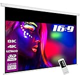 ESMART Professional MIMOTO Motor-Leinwand [Größenauswahl] 244 x 137 cm (110') 16:9 | Programmierbare Fernbedienung | Heimkino elektrische Beamer Projektionsleinwand Motor LCD LED…