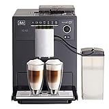 Melitta Caffeo CI E970-103, Kaffeevollautomat mit Milchbehälter, Zweikammern-Bohnenbehälter, One Touch Funktion, Schw