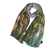 Satin-Schal für Frauen, 180 x 70 cm, großer Halstuch, Kopftuch, Bandana, elegant, seidig, Designer-dick, Premium-Qualität, weich, Damen-Geschenke für sie Gr. One size, 3. Seerosen – Claude Monet 1919