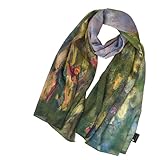 Satin-Schal für Frauen, 180 x 70 cm, großer Halstuch, Kopftuch, Bandana, elegant, seidig, Designer-dick, Premium-Qualität, weich, Damen-Geschenke für sie Gr. One size, 3. Seerosen – Claude Monet 1919