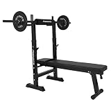 MSPORTS Hantelbank Professional Multifunktion klappbar für Langhantelstangen bis 200 kg Hantel Training