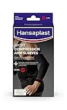 Hansaplast Sport Compression Wear Arm Sleeves, Armbandage unterstützt die Muskulatur, Ellenbogenbandage fördert mit Kompression die Muskelregenration, 1 Paar, Größe S/M
