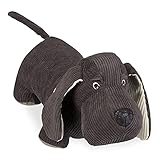 Relaxdays Türstopper Hund, Stoff, mit Sand gefüllt, für Boden, innen, schwer, Deko Türsack Tier, HBT: 14x32x14 cm, b