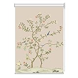 Lqdp Jalousie Rollos Fensterrollos 50% Verdunkelungsrollos Mit Blumenmuster - 130/110/90/70 cm Breit, Fenster Sonnenschutz Jalousie Für Küche/Schlafzimmer/Büro, Einfach Zu M