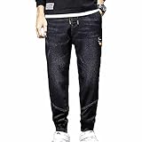 Herrenhosen Fashion Classic 5 Pocket Cotton Flex Mid Waist Jeans Bequemer Stretch lässig Slim Style Regular Fit,Schwarz,5XL