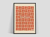 Bauhaus-Plakate, 100 Jahre Bauhaus, Bauhaus-Ausstellungsdrucke, Herbert Bayer-Plakate, Bauhaus-Drucke, Walter Turi-Kunstplakate, Jugendstilhaus rahmenlose Dekoration Q 40x60