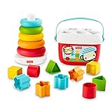 Fisher-Price GRF11 - Stapel & Sortier Spielset, 2 klassische Stapel- und Sortiersets, Babyspielzeug ab 6 M