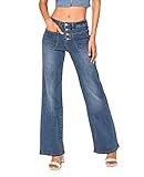 Nina Carter Art. P139 Damen Jeanshosen Flared Bootcut High Waist (Blau (P139-1), L)