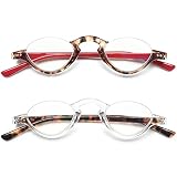 VEVESMUNDO Anti Blaulicht Lesebrille Damen Herren Modern Federscharnier Computerbrille Blaulichtfilter Lesehife Sehhilfe Brille mit sehstärke (2 Stück Lesebrillen(Rot+Transparent), 2.5)