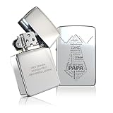 ᴢɪᴘᴘᴏ Papa Geschenk Weihnachten - Geschenke für Papa zum Vatertag Väter - tolle Idee für den besten Papa der Welt - Brushed - Feuerzeug mit G