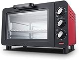 Minibackofen,Elektrischer Minibackofen Schwarz Mit Timer,Kleiner Elektrobackofen Haushalt Backen Kleiner Backofen 15 Liter Elektrobackofen Konvektion Arbeitsplatte Toaster Backofen (Lila) (Rot) Ä