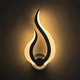 HORKEY flammen wandlampe led wandleuchte wandleuchten innen modern minimalistisch, acryl-lampenschirm, badezimmer/schlafzimmer/wohnzimmer/hausflur osterdekoration wandbeleuchtung, schwarz+w