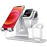 Bestand 3 in 1 Aluminium Phone Stand, Ladestation, Dock Kompatibel mit iPhone, Apple Watch, Airpods and Other Smartphone - Silb