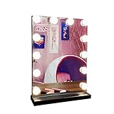 TTms Kosmetikspiegel Ankleidespiegel beleuchtet Eitelkeit Makeup-Spiegel, rahmenlose Schminktisch Kosmetikspiegel mit Hellen LED-Leuchten Eitelkeit Dimmable Birnen Schönheitsspieg