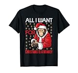 Affe Weihnachten Affe Liebhaber Xmas Lustiger Affe Pyjama Tiere T-S