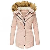 Mymyguoe Fleecejacke Wintermantal Parka PlüSchmantel ÜBergangsmantel Winterjacken Damen Lang Warm Jacke Winterjacke Winter Frauen GefüTtert Kurz Sale Pelzmantel Pelzjacke Winterpark
