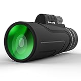 JUNEU Monocular Teleskop, HD 12x50 Fernrohr Monocular, Wasserdicht Monokular Teleskop mit mit Smartphone Adapter Stativ, für Vogelbeobachtung, Jagd, Wandern Sightseeing, Konzert Ballsp