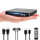 Arafuna Mini-DVD-Player, Regionenfrei, HD-DVD-Player mit HDMI-Kopfhörer, tragbarer CD/DVD-Player, kompakter DVD-Player für Fernseher mit Fernbedienung, DVD/CD-Play