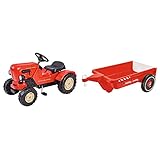 BIG Spielwarenfabrik 800056560 Big - Porsche Diesel Junior - Kindertrettraktoren, ab 3 Jahren & 800056292 Big-Bobby-Caddy - Bobby-Car Anhänger für drinnen und draußen, für Kinder ab 1 J