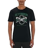 Harry Potter Slytherin Snake and Bat Print Men's Black T-S