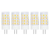 5er Pack G4 LED Lampe Birne G4 LED Lampen Leuchtmittel 5W 380 Lumen [Ersetzt 40W Halogen, AC/DC 12V, Warmweiß, 360° Abstrahlwinkel G4 LED Leuchtmittel Transparenten Keramik