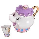 Cartoon Die Teekanne 'Die Schöne und das Biest' Mrs Potts Chip Mug Sculpture ceramica Teeservice (Teekanne* 1 & Tasse* 1)