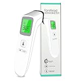 Fieberthermometer Kontaktlos, Infrarot Digitales Thermometer, Stirnthermometer Infrarot für Erwachsene und Babys mit LCD Display, Speicherabruf, Fieb