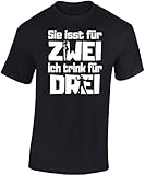 T-Shirt: Sie isst für Zwei, ich Trink für DREI - Vater Werden - Schwangerschaft - Geburt - Papa - Geschenk für Männer - Shirt Mann - Alkohol - Kind-er - Tochter Sohn - Fun - Witzig - Dad (3XL)