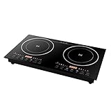 4400W Doppel Induktion Kochplatte Heizplatte Herdplatte Kochfeld Induktionskochfeld Induction Cooker Timer 8-Gang-Feuerkra Schw