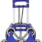 Eortzzpc Handwagen Handwagen Aluminiumlegierung Faltbares Antirust Silent Rad 6 Runden Klettern die Treppe, 45 kg Laden, Raddurchmesser 10 cm,Trolley Cart für Multi-U