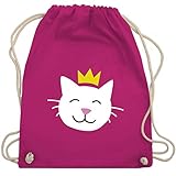 Shirtracer Kinder Karneval und Fasching Kostüme - Katze Prinzessin - Unisize - Fuchsia - schwarze katze - WM110 - Turnbeutel und Stoffbeutel aus Baumw