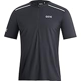 GORE WEAR Herren Kurzarm-Laufshirt Contest, Mit Reißverschluss, XL, Schw