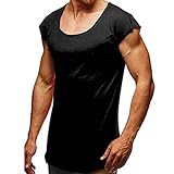 Take Idea Sweatshirt Herren Summer Einfarbig Slim Fit Kurzarm Stretch Material Fitness Tshirt Atmungsaktiv Oberteil Mit Rundhals Bequeme Sportshirt Tops Weste Mode Streetw